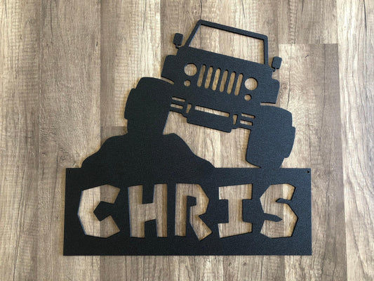 JEEP Inspired - Off Road - Personalized Steel Sign - Metal Art - SQ12-36
