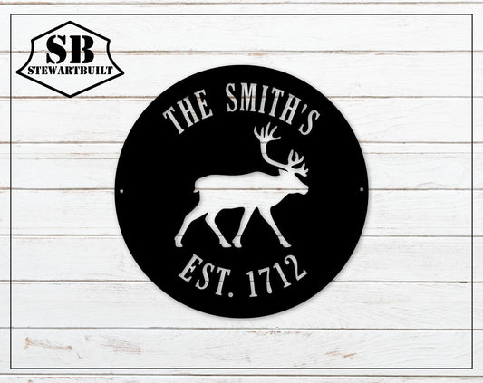 Caribou Sign - Personalized Steel Sign - Metal Art - SQ100