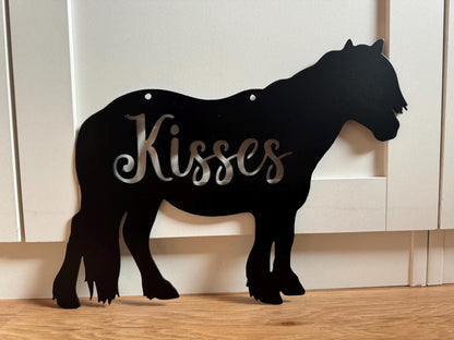 Pony Stall Name Plaque - Shetland Pony Sign - Personalized Steel Sign - Metal Art - SQ12-36