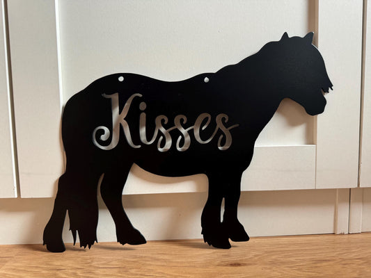 Pony Stall Name Plaque - Shetland Pony Sign - Personalized Steel Sign - Metal Art - SQ12-36