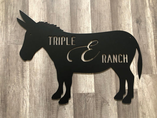 Donkey Barn - Ranch Sign - Farm Sign - Personalized Steel Sign - Metal Art