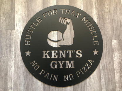 Home Gym Signs - Muscle - Personalized Steel Sign - Metal Art - SQ100