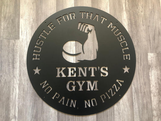 Home Gym Signs - Muscle - Personalized Steel Sign - Metal Art - SQ100