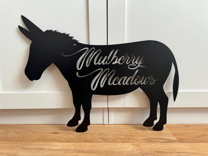 Donkey Barn - Ranch Sign - Farm Sign - Personalized Steel Sign - Metal Art