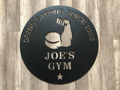 Home Gym Signs - Muscle - Personalized Steel Sign - Metal Art - SQ100