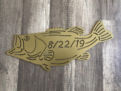 METAL BASS - Fishing - Personalized Steel Sign - Wall Art