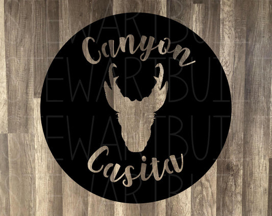 Antelope Sign - Personalized Steel Sign - Metal Art - SQ100