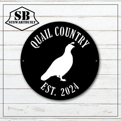 QUAIL Home Sign - Birds Nature Sign - Personalized Steel Sign - Metal Art - SQ100