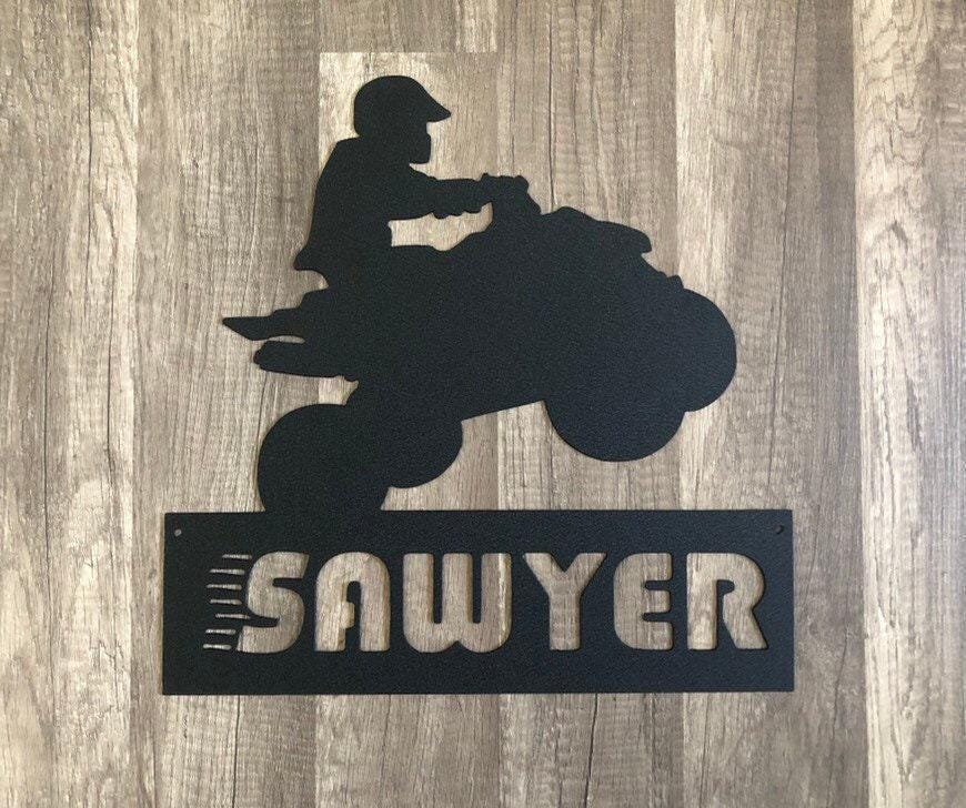 Quad - 4 Wheeler Motorcycle - Personalized Steel Sign - Metal Art - SQ12-36