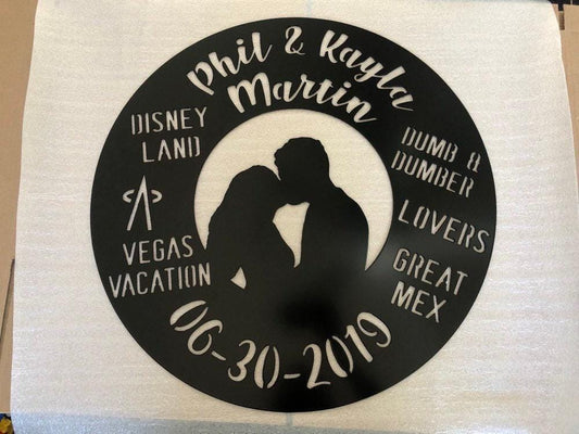 Wedding Anniversary Couples Relationship Keepsake - Personalized Steel Sign - Metal Art - SQ100