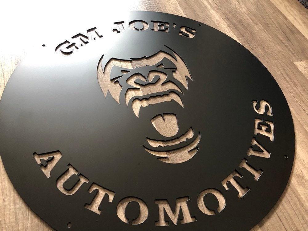 Gorilla Face - Metal Sign - Automotive - Workshop - Gym - Personalized Steel Sign - Metal Art - SQ100
