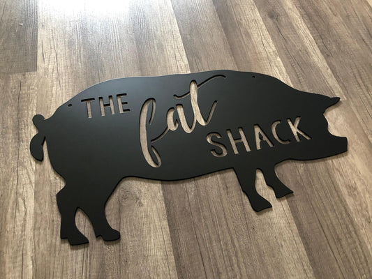 Pig - Hog Shaped Sign - Farm, Barn - Personalized Steel Sign - Metal Art