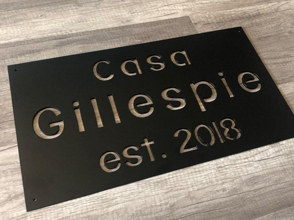 Rectangle Home Plaque - Casa - Personalized Steel Sign - Metal Art
