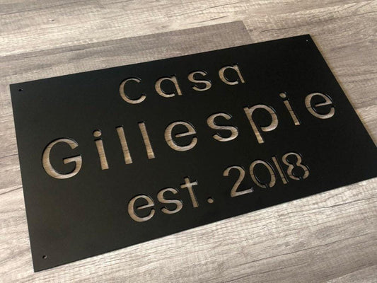 Rectangle Home Plaque - Casa - Personalized Steel Sign - Metal Art