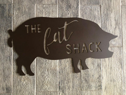 Pig - Hog Shaped Sign - Farm, Barn - Personalized Steel Sign - Metal Art