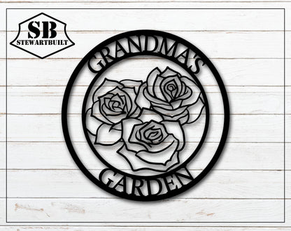 GARDEN - ROSES - Floral Metal Sign - Steel Sign - Wall Art - SQ18-36SM