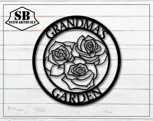 GARDEN - ROSES - Floral Metal Sign - Steel Sign - Wall Art - SQ100SM
