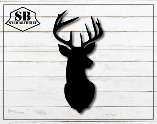 METAL DEER Head - Man Cave - Garage - Cabin - Decorative Steel Sign - Wall Art