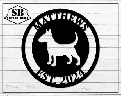 Bull Terrier Sign - Personalized Steel Sign - Metal Art - SQ100
