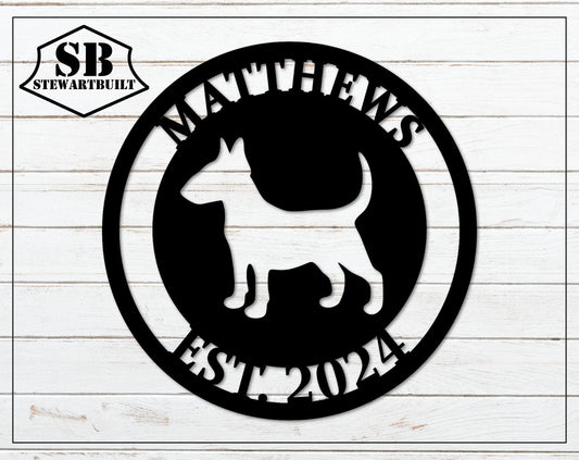 Bull Terrier Sign - Personalized Steel Sign - Metal Art - SQ100