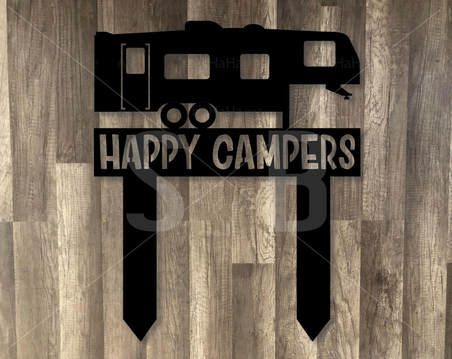 FIFTH WHEEL Campsite Sign with Stakes CAMPING - R V - Personalized Steel Sign - Metal Art - SQ100