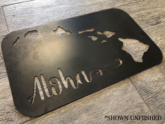 Hawaiian Islands - Aloha - Steel Sign - Metal Art