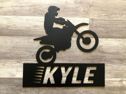Dirt Bike - Motorcycle - Personalized Steel Sign - Metal Art - SQ12-36