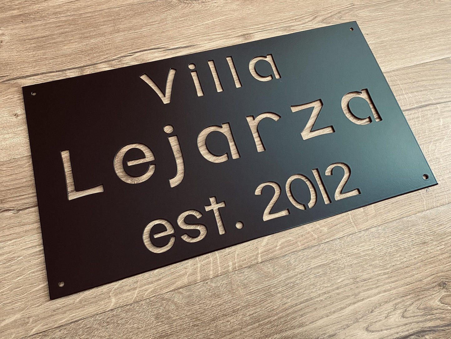 Rectangle Home Plaque - Villa - Personalized Steel Sign - Metal Art
