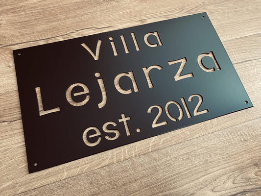 Rectangle Home Plaque - Villa - Personalized Steel Sign - Metal Art