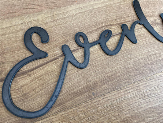 Cursive Name or Word Sign - Wall Word - Personalized Steel Sign - Metal Art