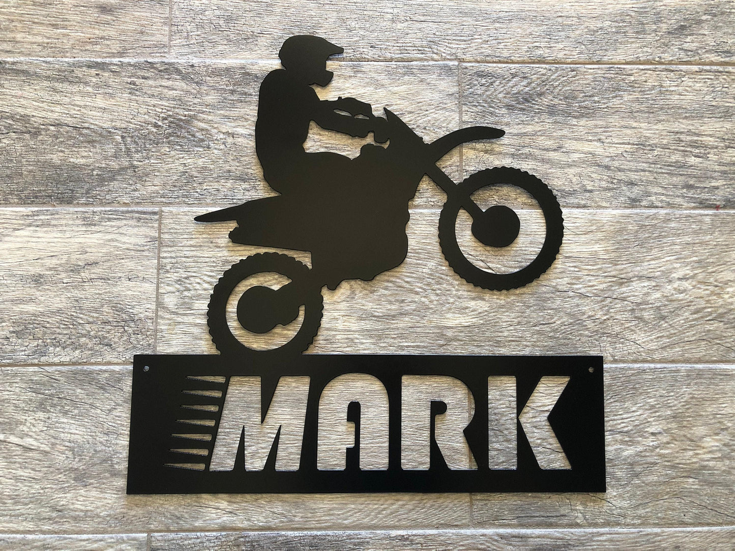 Dirt Bike - Motorcycle - Personalized Steel Sign - Metal Art - SQ12-36