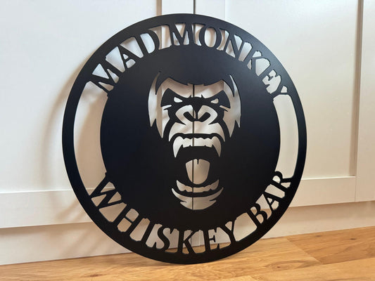 Gorilla Face - Metal Sign - Home, Business, Gym - Gorilla Monkey Head - Personalized Steel Sign - Metal Art - SQ100