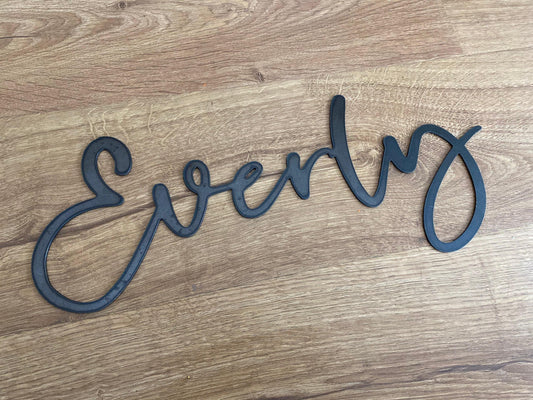Cursive Name or Word Sign - Wall Word - Personalized Steel Sign - Metal Art