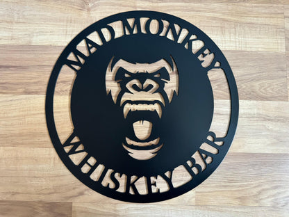 Gorilla Face - Metal Sign - Home, Business, Gym - Gorilla Monkey Head - Personalized Steel Sign - Metal Art - SQ100