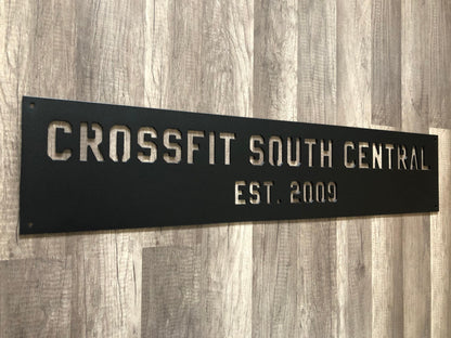 CROSSFIT - GYM - BUSINESS Name Sign - Personalized Steel Sign - Metal Art
