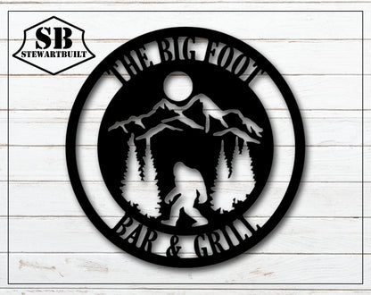 BIGFOOT in Mountains & Trees - SASQUATCH - YETI - Decorative Steel Sign - Wall Art - SQ100