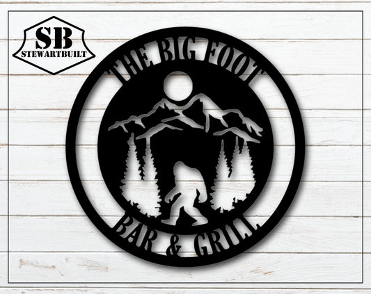 BIGFOOT in Mountains & Trees - SASQUATCH - YETI - Decorative Steel Sign - Wall Art - SQ100