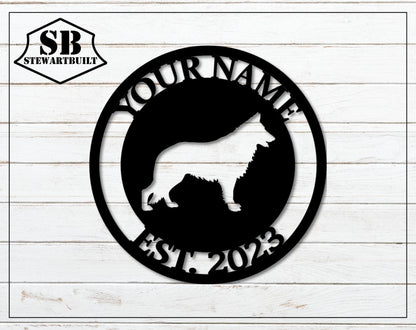 German Shepherd Dog Sign - Personalized Steel Sign - Metal Art - SQ100