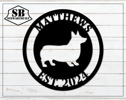 CORGI Dog Breed Sign - Personalized Steel Sign - Metal Art - SQ100