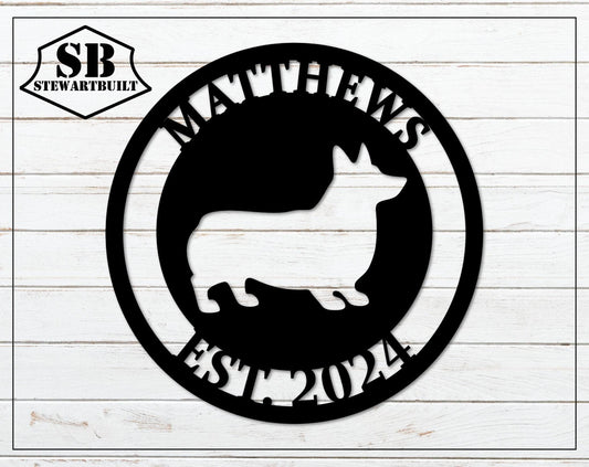 CORGI Dog Breed Sign - Personalized Steel Sign - Metal Art - SQ100