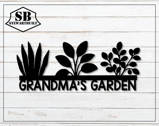 Plant Lovers Steel Sign - GRANDMA'S GARDEN - Personalized Wall Sign - Metal Art