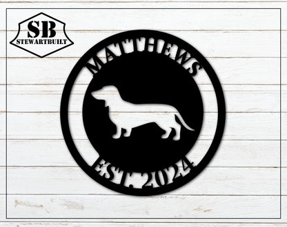 Dachshund - Weiner Dog Sign - Personalized Steel Sign - Metal Art - SQ100