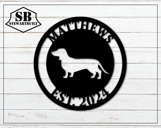 Dachshund - Weiner Dog Sign - Personalized Steel Sign - Metal Art - SQ100