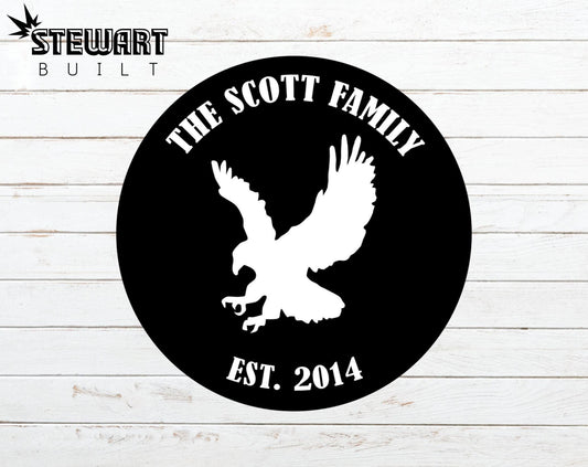 Eagle Sign - Home Sign - Personalized Steel Sign - Metal Art - SQ100