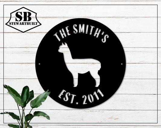 ALPACA Metal Sign - LLAMA Lovers Gift  - Personalized Steel Sign - Wall Art - SQ100