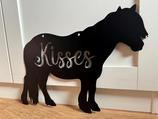 Pony Stall Name Plaque - Shetland Pony Sign - Personalized Steel Sign - Metal Art - SQ12-36
