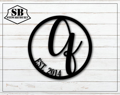 Last Name Letter - Monogram - Gate Letter  - Personalized Steel Sign - Metal Art - SQ12-36