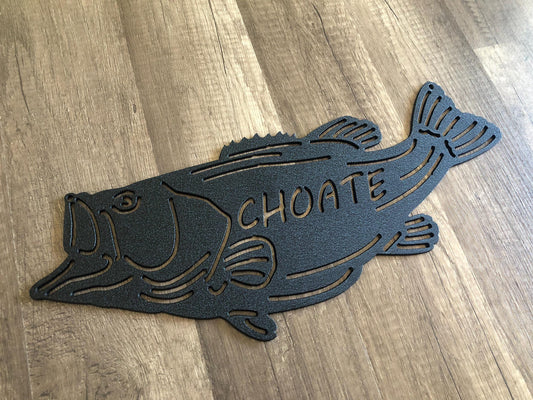 METAL BASS - Fishing - Personalized Steel Sign - Wall Art
