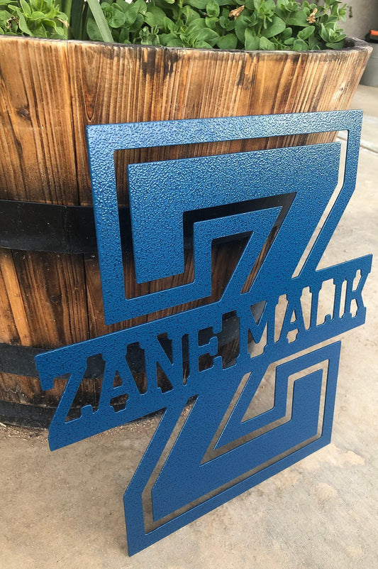 Sports Letter - School - Letterman - Personalized Steel Sign - Metal Art - SQ100