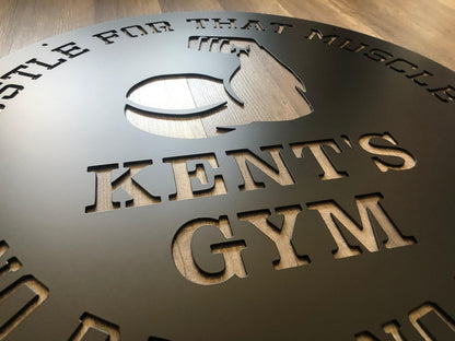 Home Gym Signs - Muscle - Personalized Steel Sign - Metal Art - SQ100